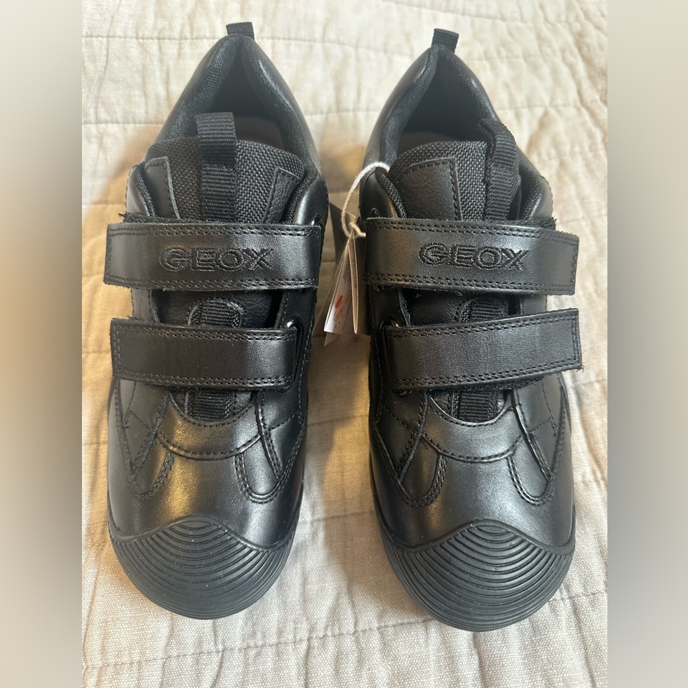 Geox Kids Black Velcro Sneakers
